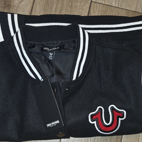True Religion Black and White Varsity Jacket - Picture 6 of 8